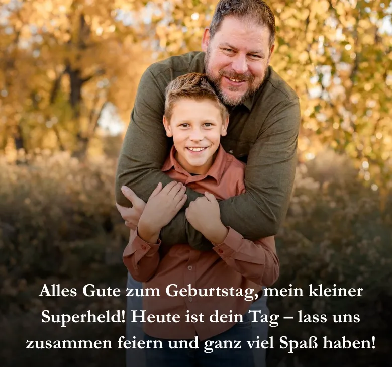 Alles Gute zum Geburtstag, mein kleiner Superheld! Heute ist dein Tag – lass uns zusammen feiern und ganz viel Spaß haben!