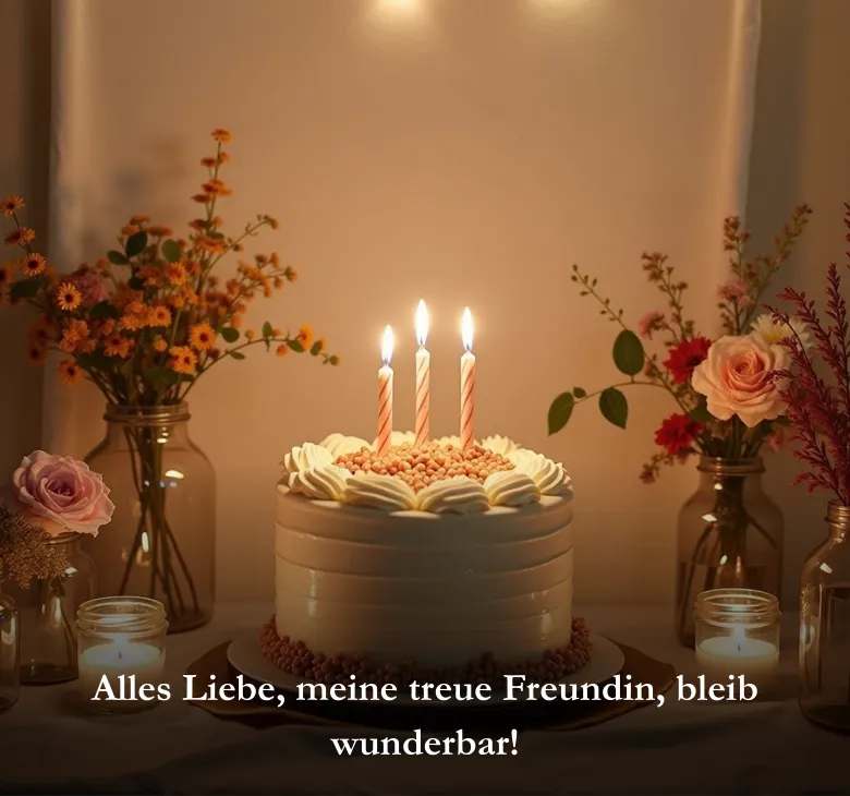 Alles Liebe, meine treue Freundin, bleib wunderbar!