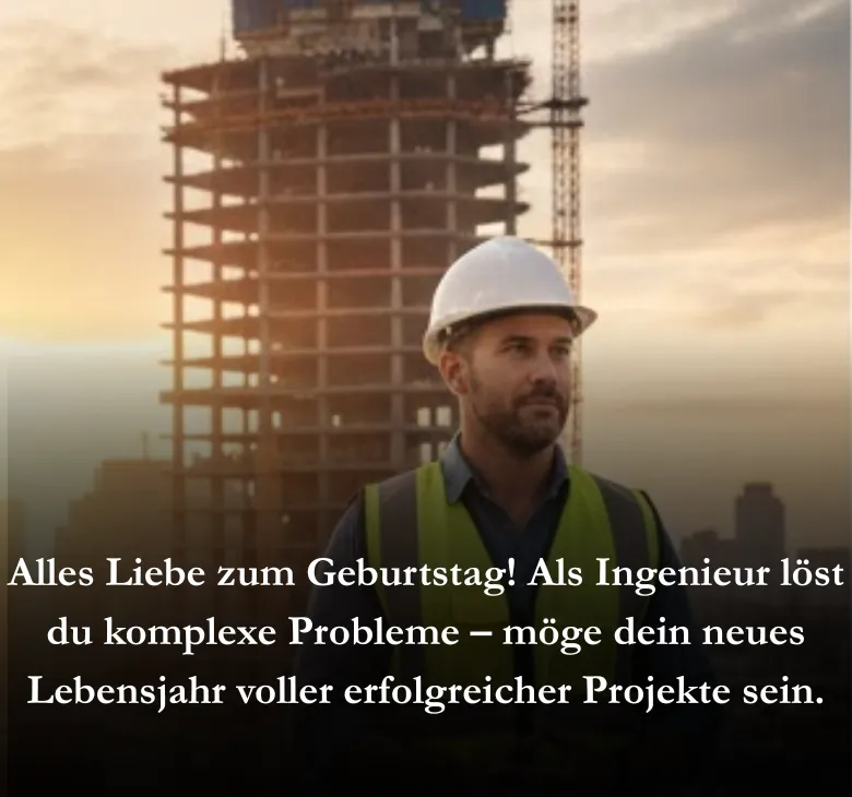 Alles Liebe zum Geburtstag! Als Ingenieur löst du komplexe Probleme – möge dein neues Lebensjahr voller erfolgreicher Projekte sein