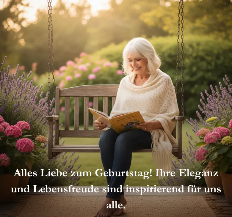 Alles Liebe zum Geburtstag! Ihre Eleganz und Lebensfreude sind inspirierend für uns alle