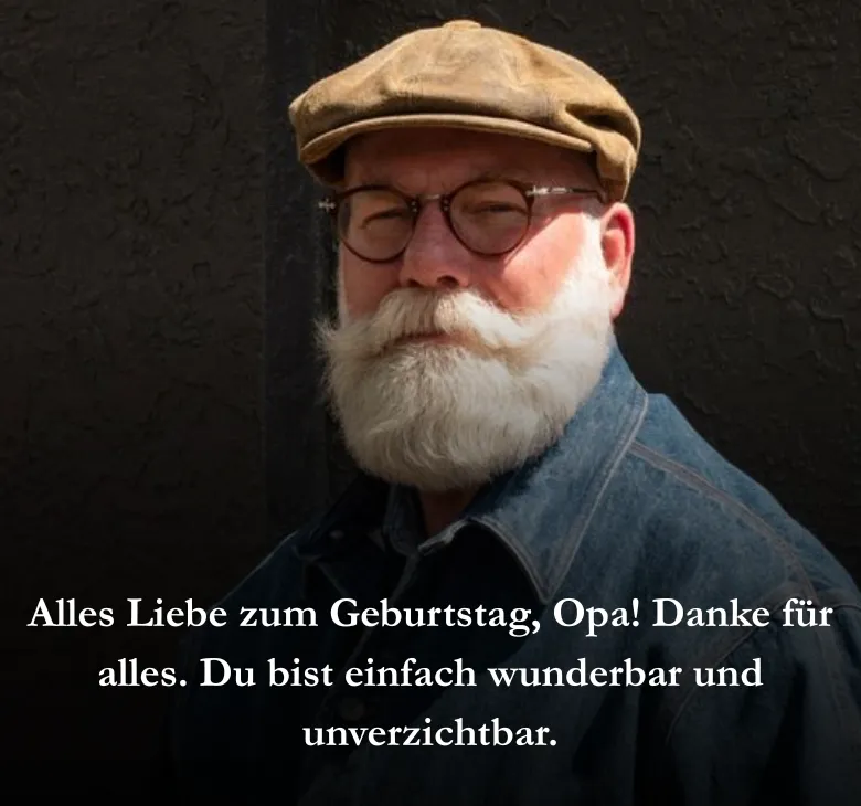 Alles Liebe zum Geburtstag, Opa! Danke für alles. Du bist einfach wunderbar und unverzichtbar.