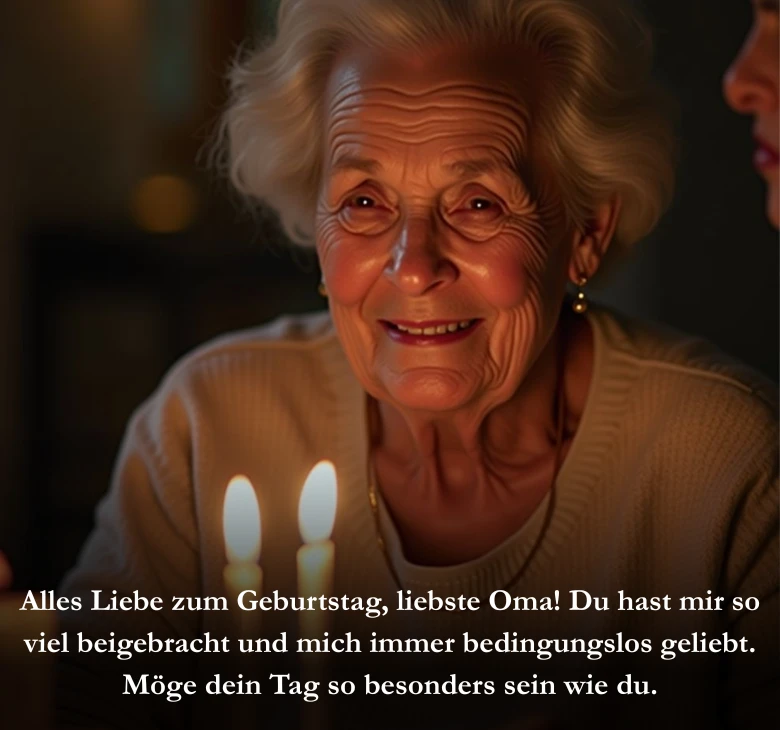 Alles Liebe zum Geburtstag, liebste Oma! Du hast mir so viel beigebracht und mich immer bedingungslos geliebt. Möge dein Tag so besonders sein wie du