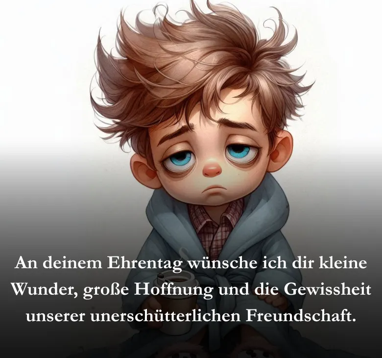 An deinem Ehrentag wünsche ich dir kleine Wunder, große Hoffnung und die Gewissheit unserer unerschütterlichen Freundschaft.