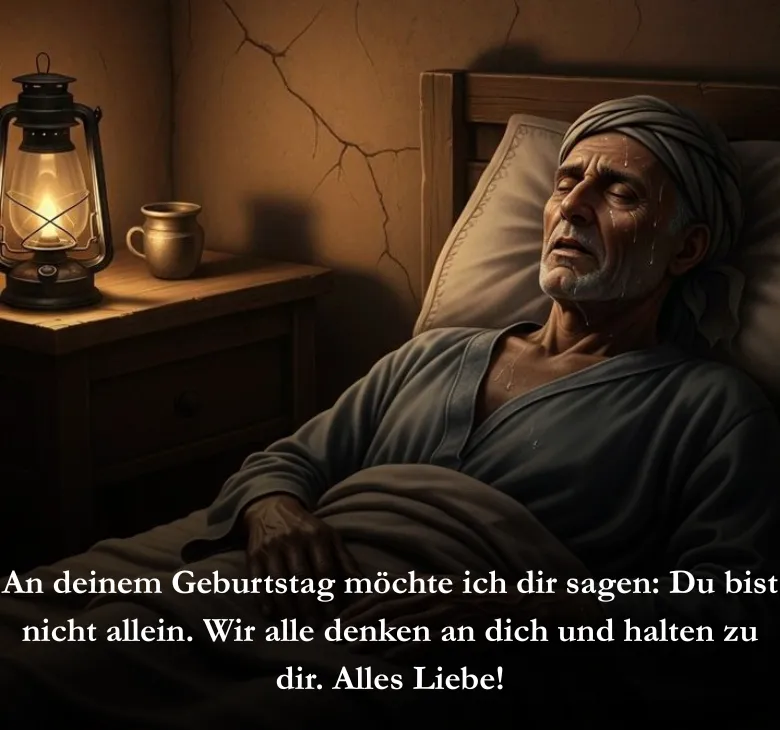An deinem Geburtstag möchte ich dir sagen: Du bist nicht allein. Wir alle denken an dich und halten zu dir. Alles Liebe!