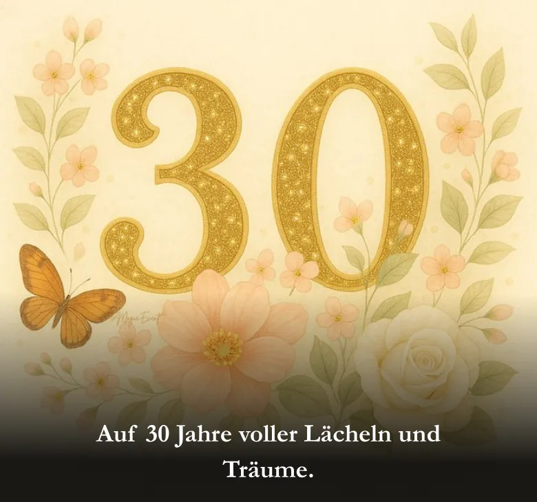 Auf 30 Jahre voller Lächeln und Träume