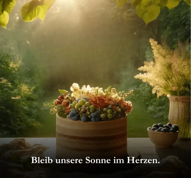 Bleib unsere Sonne im Herzen