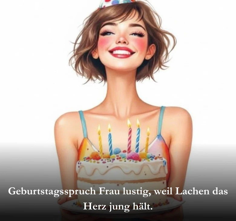 Geburtstagsspruch Frau lustig, weil Lachen das Herz jung hält