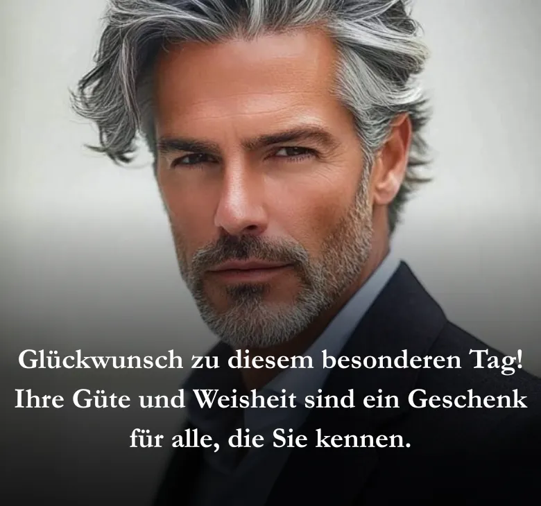 Glückwunsch zu diesem besonderen Tag! Ihre Güte und Weisheit sind ein Geschenk für alle, die Sie kennen.