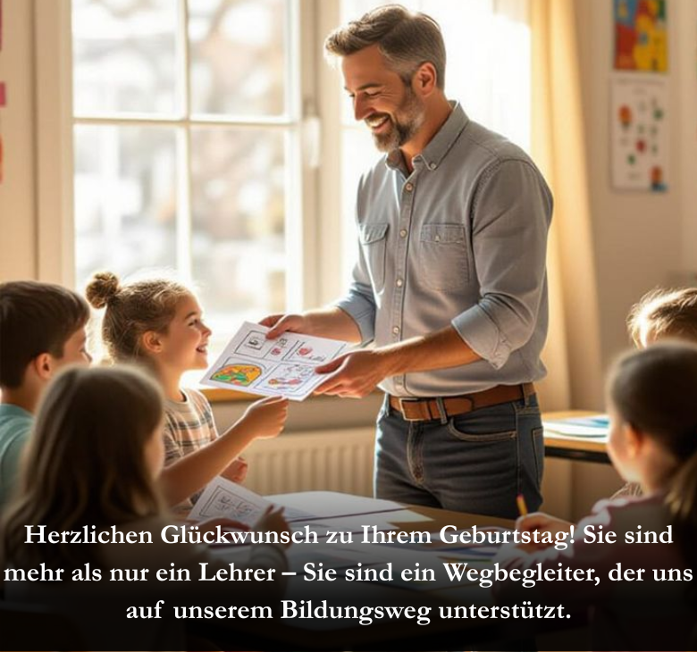 Herzlichen Glückwunsch zu Ihrem Geburtstag! Sie sind mehr als nur ein Lehrer – Sie sind ein Wegbegleiter, der uns auf unserem Bildungsweg unterstützt.