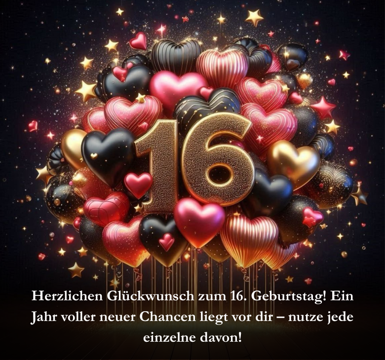 Herzlichen Glückwunsch zum 16. Geburtstag! Ein Jahr voller neuer Chancen liegt vor dir – nutze jede einzelne davon!