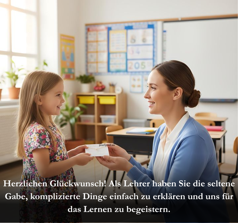Herzlichen Glückwunsch! Als Lehrer haben Sie die seltene Gabe, komplizierte Dinge einfach zu erklären und uns für das Lernen zu begeistern.