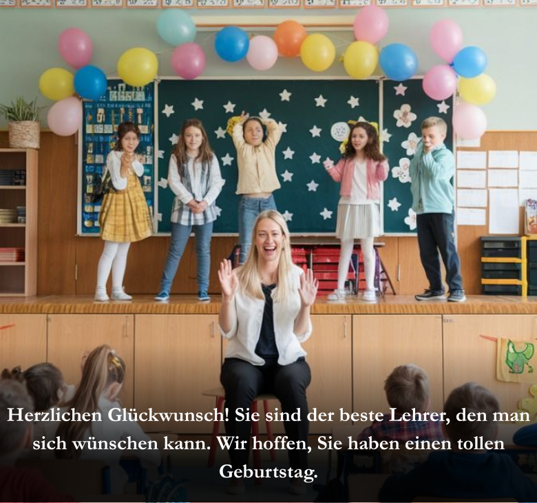 Herzlichen Glückwunsch! Sie sind der beste Lehrer, den man sich wünschen kann. Wir hoffen, Sie haben einen tollen Geburtstag.