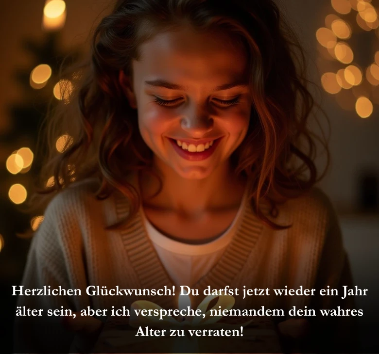 Herzlichen Glückwunsch! Du darfst jetzt wieder ein Jahr älter sein, aber ich verspreche, niemandem dein wahres Alter zu verraten!