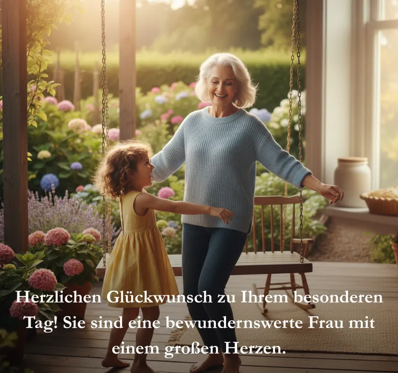 Herzlichen Glückwunsch zu Ihrem besonderen Tag! Sie sind eine bewundernswerte Frau mit einem großen Herzen.