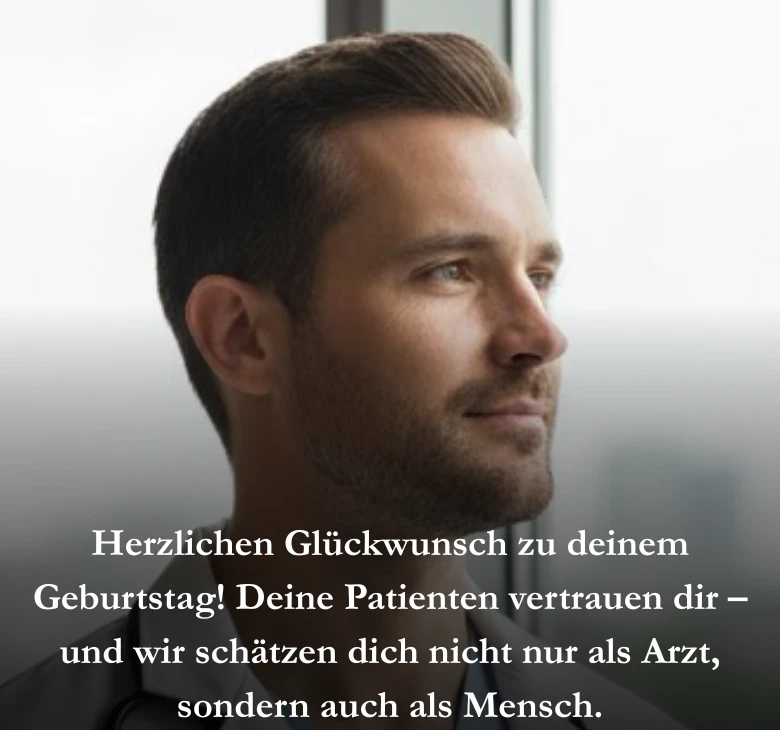 Herzlichen Glückwunsch zu deinem Geburtstag! Deine Patienten vertrauen dir – und wir schätzen dich nicht nur als Arzt, sondern auch als Mensch.