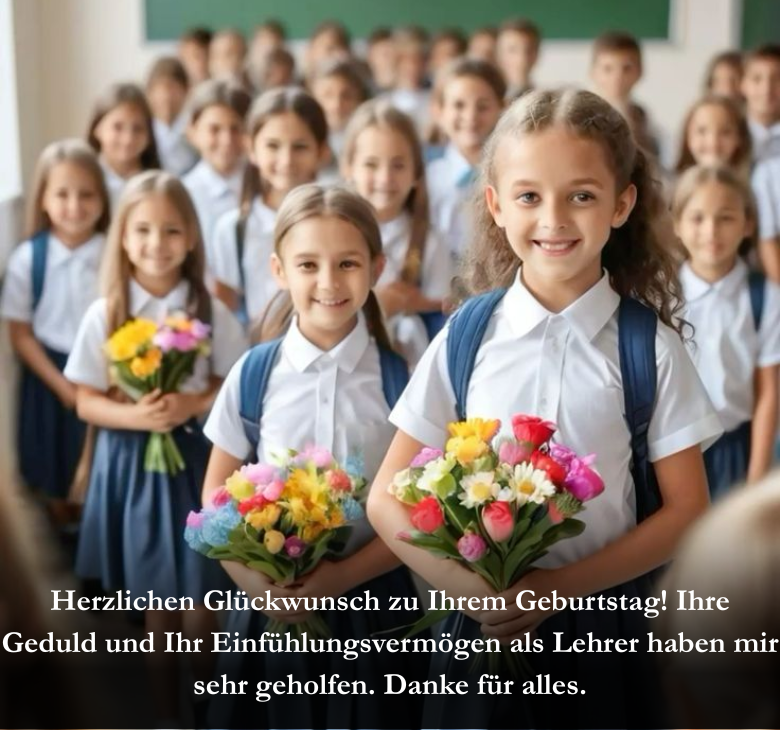 Herzlichen Glückwunsch zu Ihrem Geburtstag! Ihre Geduld und Ihr Einfühlungsvermögen als Lehrer haben mir sehr geholfen. Danke für alles.
