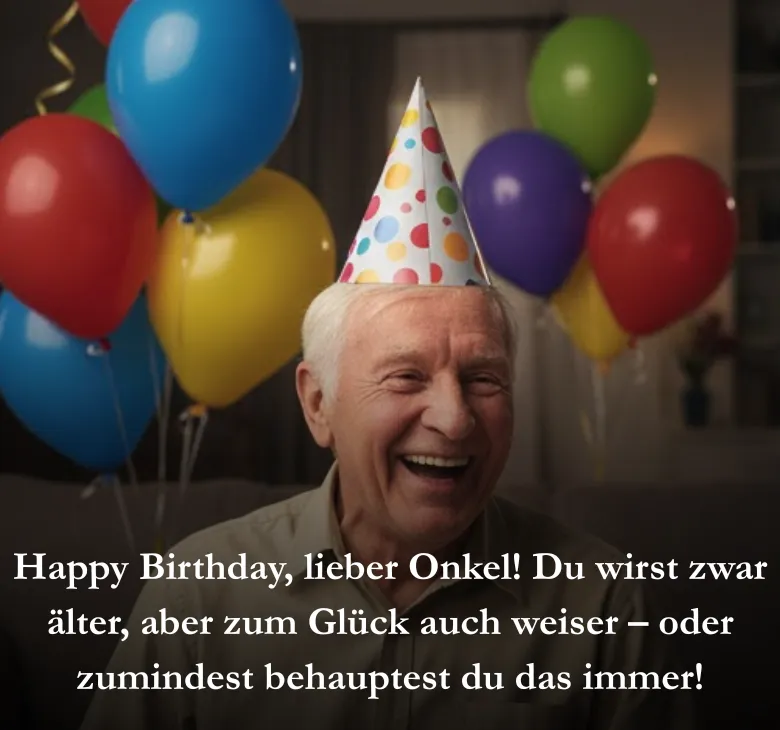 Happy Birthday, lieber Onkel! Du wirst zwar älter, aber zum Glück auch weiser – oder zumindest behauptest du das immer!