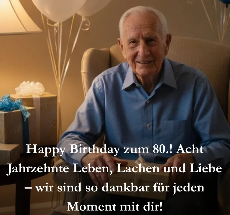 Happy Birthday zum 80.! Acht Jahrzehnte Leben, Lachen und Liebe – wir sind so dankbar für jeden Moment mit dir!