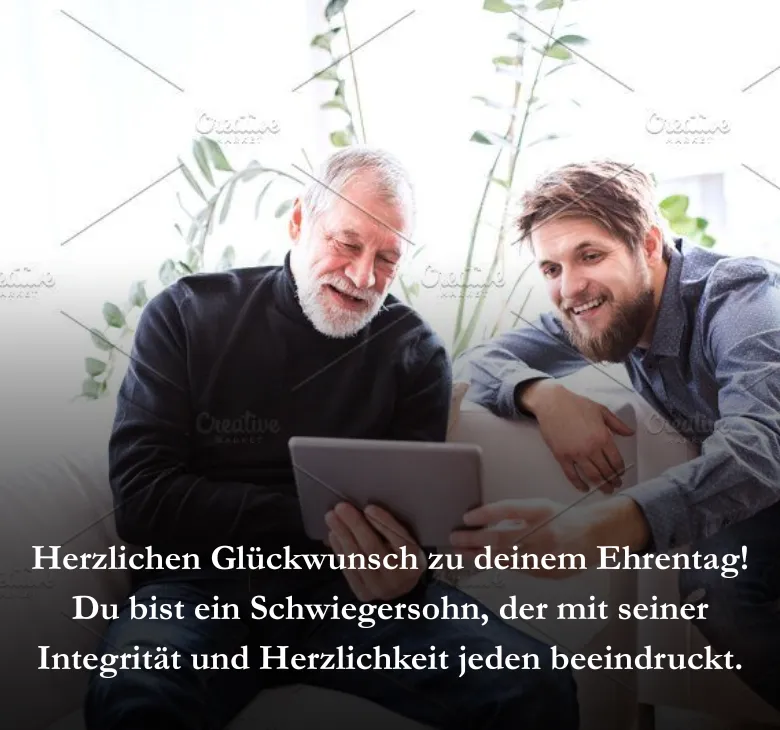Herzlichen Glückwunsch zu deinem Ehrentag! Du bist ein Schwiegersohn, der mit seiner Integrität und Herzlichkeit jeden beeindruckt.