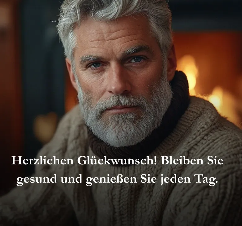 Herzlichen Glückwunsch! Bleiben Sie gesund und genießen Sie jeden Tag.