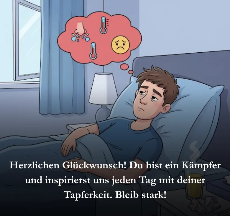 Herzlichen Glückwunsch! Du bist ein Kämpfer und inspirierst uns jeden Tag mit deiner Tapferkeit. Bleib stark!