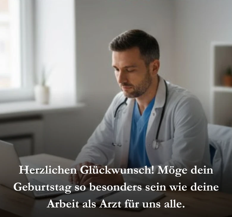 Herzlichen Glückwunsch! Möge dein Geburtstag so besonders sein wie deine Arbeit als Arzt für uns alle