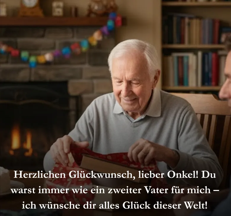 Herzlichen Glückwunsch, lieber Onkel! Du warst immer wie ein zweiter Vater für mich – ich wünsche dir alles Glück dieser Welt!