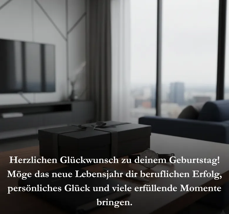 Herzlichen Glückwunsch zu deinem Geburtstag! Möge das neue Lebensjahr dir beruflichen Erfolg, persönliches Glück und viele erfüllende Momente bringen