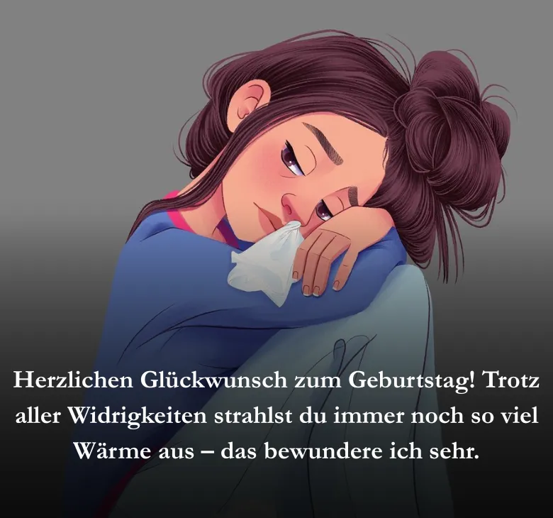 Herzlichen Glückwunsch zum Geburtstag! Trotz aller Widrigkeiten strahlst du immer noch so viel Wärme aus – das bewundere ich sehr.