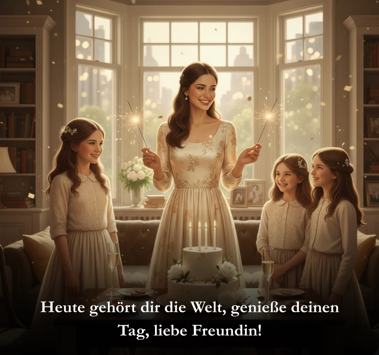 Heute gehört dir die Welt, genieße deinen Tag, liebe Freundin!