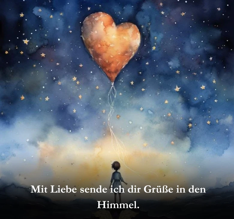 Mit Liebe sende ich dir Grüße in den Himmel