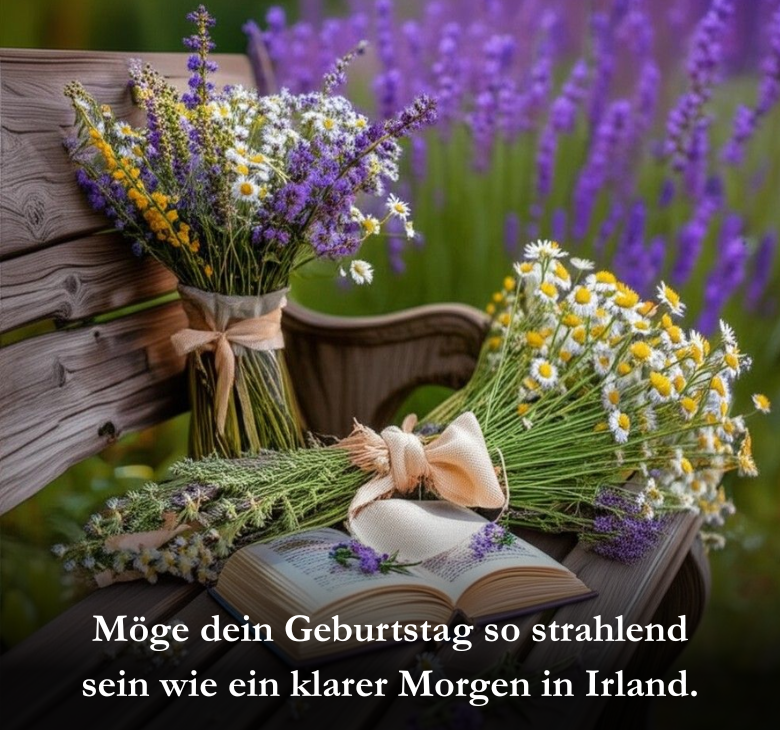 Möge dein Geburtstag so strahlend sein wie ein klarer Morgen in Irland