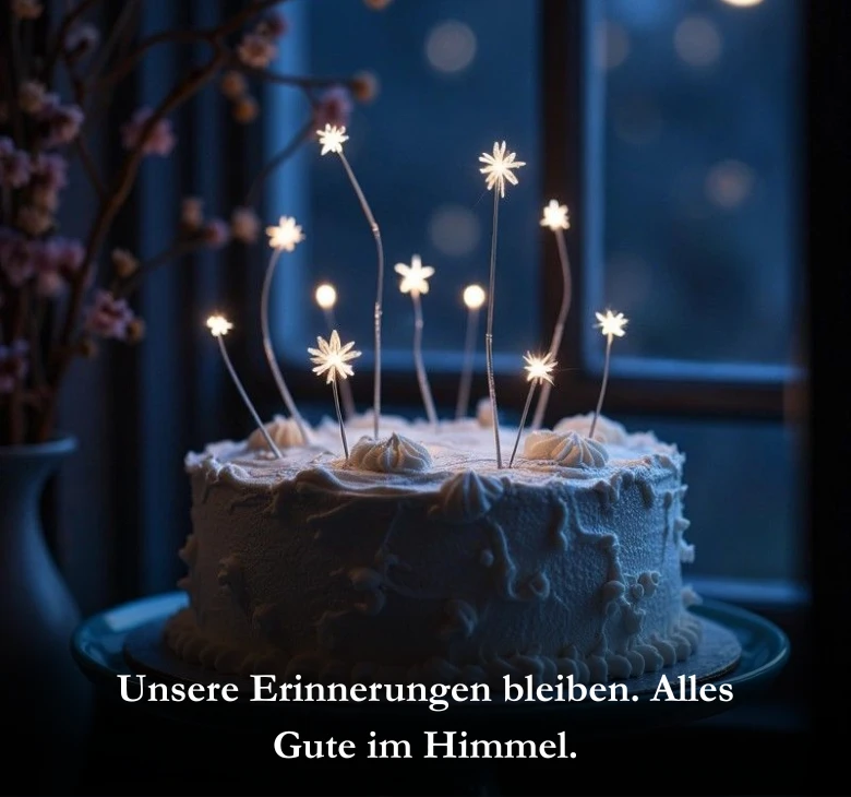 Unsere Erinnerungen bleiben. Alles Gute im Himmel