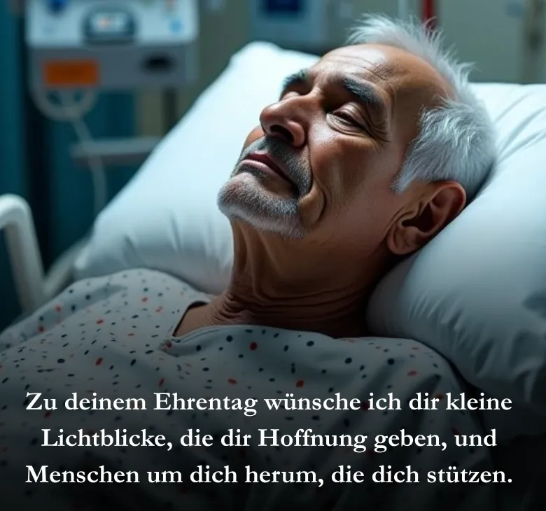 Zu deinem Ehrentag wünsche ich dir kleine Lichtblicke, die dir Hoffnung geben, und Menschen um dich herum, die dich stützen.