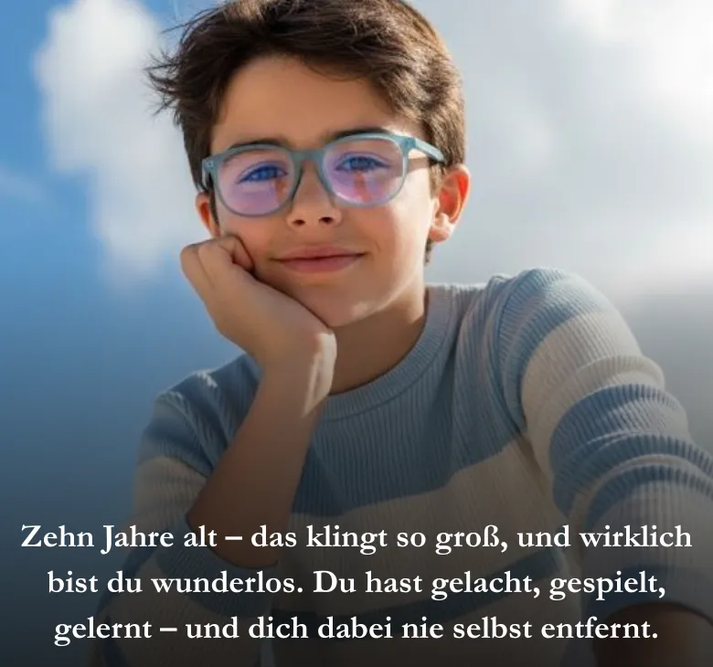 Zehn Jahre alt – das klingt so groß, und wirklich bist du wunderlos. Du hast gelacht, gespielt, gelernt – und dich dabei nie selbst entfernt.
