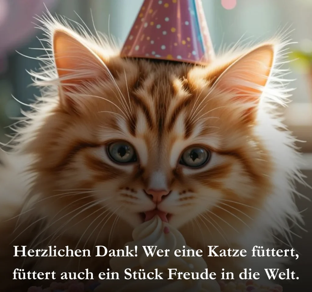 Herzlichen Dank! Wer eine Katze füttert, füttert auch ein Stück Freude in die Welt.