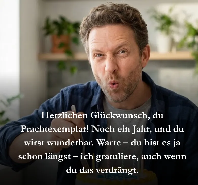 Herzlichen Glückwunsch, du Prachtexemplar! Noch ein Jahr, und du wirst wunderbar. Warte – du bist es ja schon längst – ich gratuliere, auch wenn du das verdrängt.