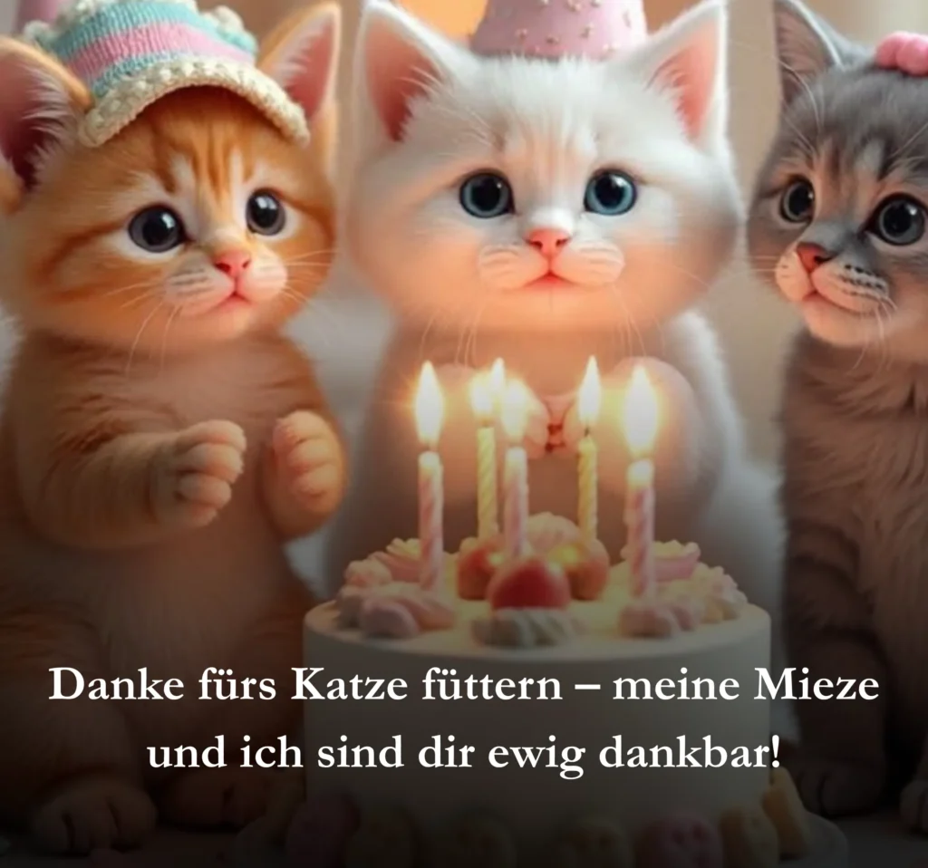 Danke fürs Katze füttern – meine Mieze und ich sind dir ewig dankbar!