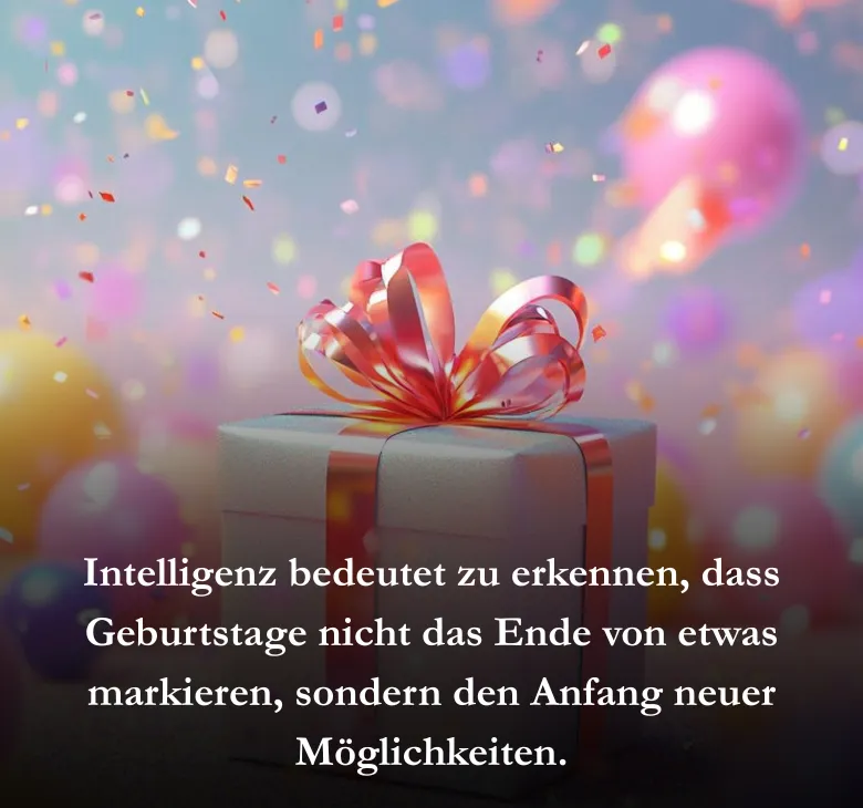Intelligenz bedeutet zu erkennen, dass Geburtstage nicht das Ende von etwas markieren, sondern den Anfang neuer Möglichkeiten.