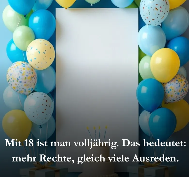 Mit 18 ist man volljährig. Das bedeutet: mehr Rechte, gleich viele Ausreden.
