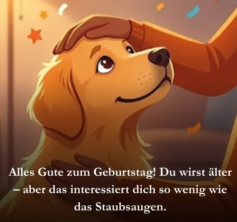 Alles Gute zum Geburtstag! Du wirst älter – aber das interessiert dich so wenig wie das Staubsaugen.