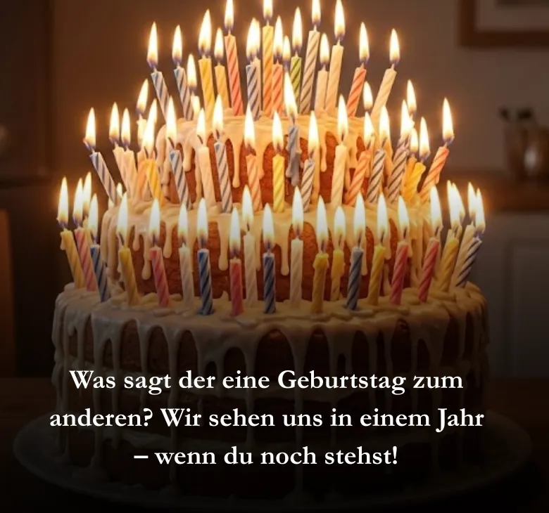 Was sagt der eine Geburtstag zum anderen? Wir sehen uns in einem Jahr – wenn du noch stehst!