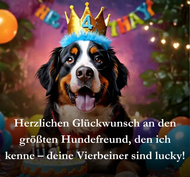 Herzlichen Glückwunsch an den größten Hundefreund, den ich kenne – deine Vierbeiner sind lucky!