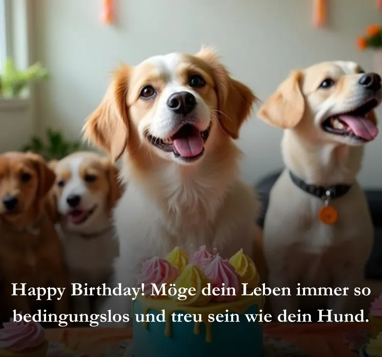 Happy Birthday! Möge dein Leben immer so bedingungslos und treu sein wie dein Hund.