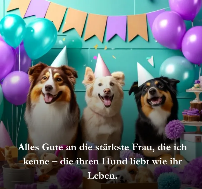 Alles Gute an die stärkste Frau, die ich kenne – die ihren Hund liebt wie ihr Leben.