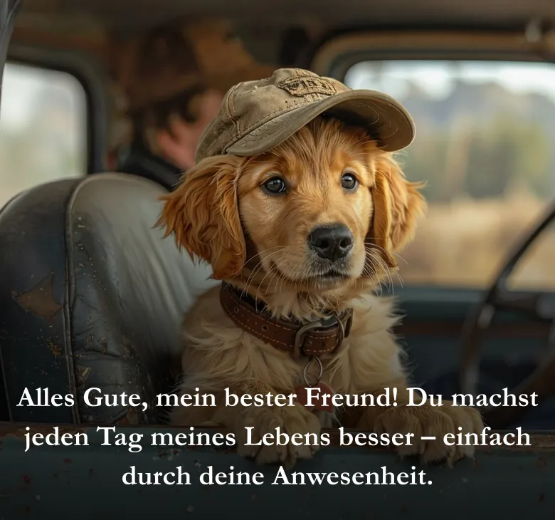 Alles Gute, mein bester Freund! Du machst jeden Tag meines Lebens besser – einfach durch deine Anwesenheit.