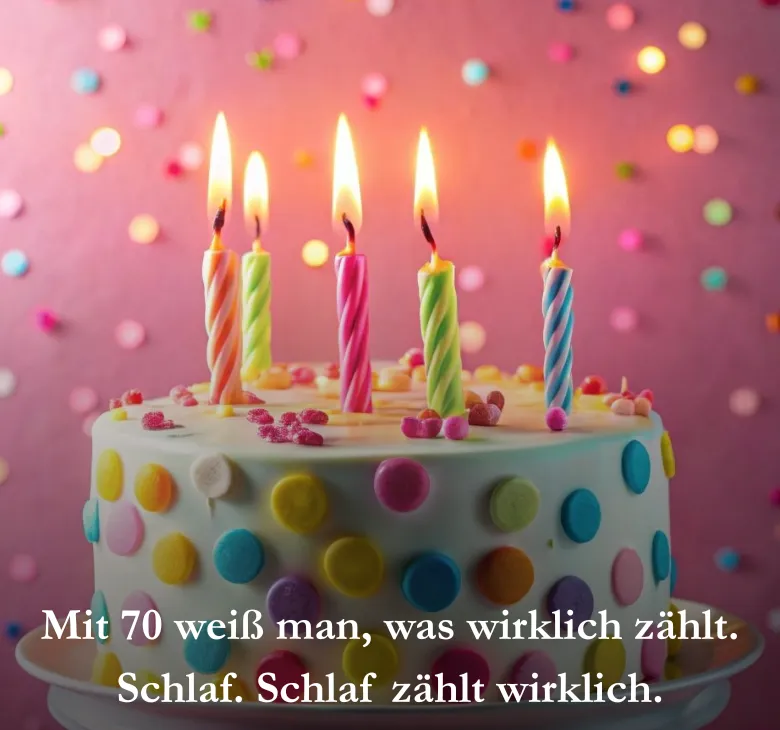 Mit 70 weiß man, was wirklich zählt. Schlaf. Schlaf zählt wirklich.