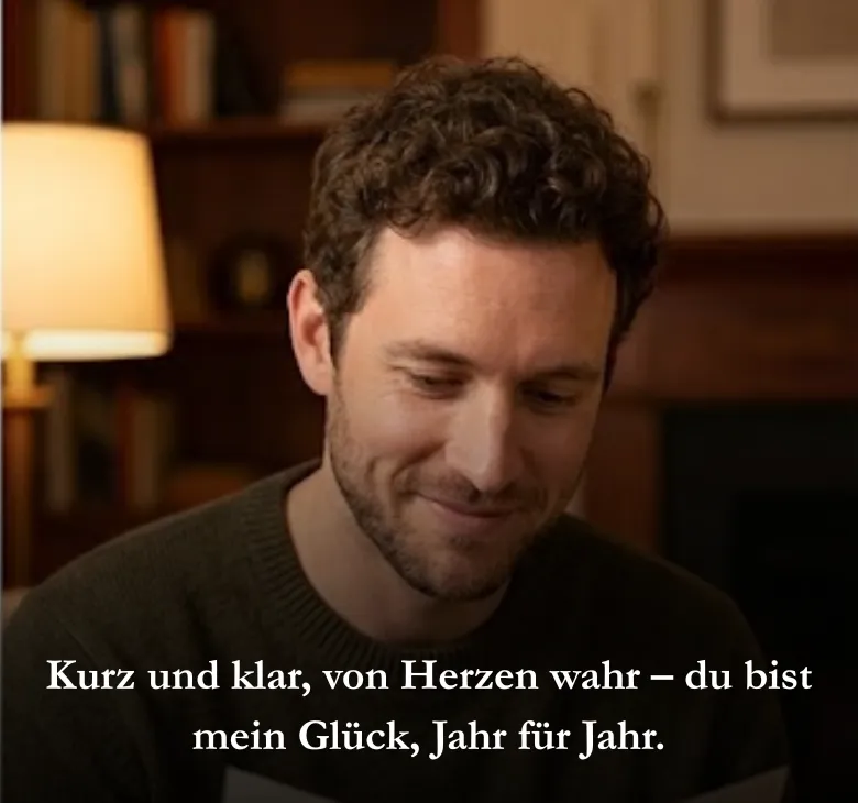 Kurz und klar, von Herzen wahr – du bist mein Glück, Jahr für Jahr.