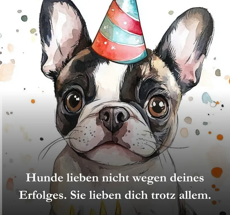 Hunde lieben nicht wegen deines Erfolges. Sie lieben dich trotz allem.