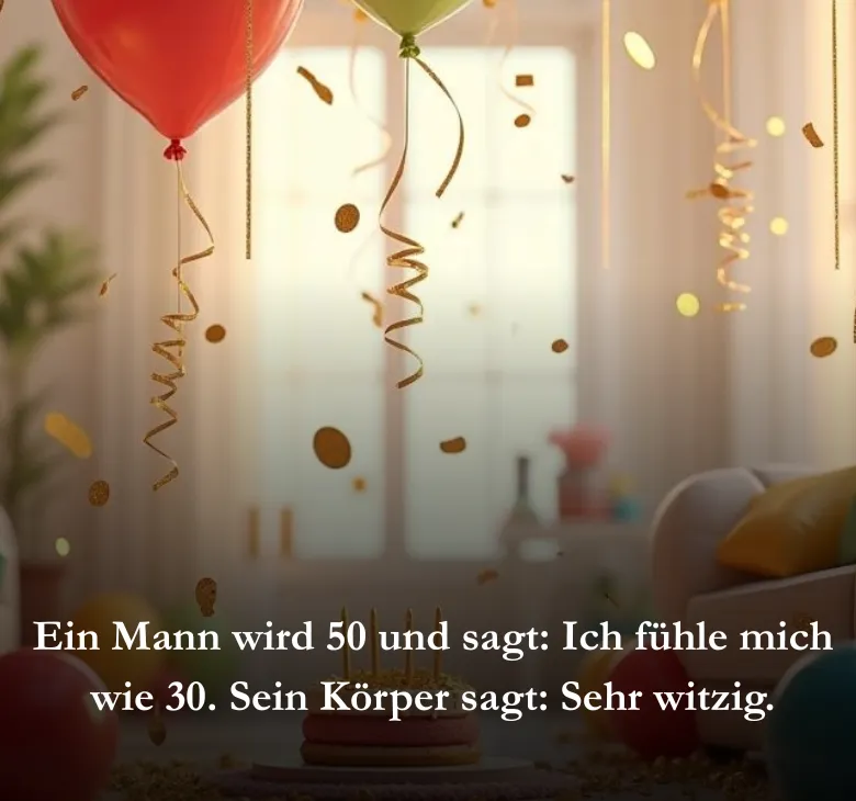 Ein Mann wird 50 und sagt: Ich fühle mich wie 30. Sein Körper sagt: Sehr witzig.